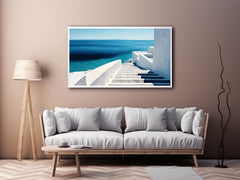 Santorini Beach Blue Water Painting
