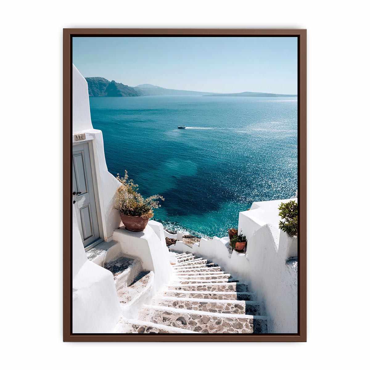 Santorini Staris to Beach Painting  Art Print