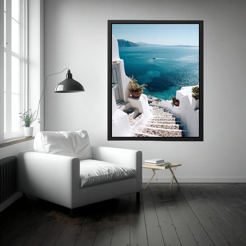 Santorini Staris to Beach Painting