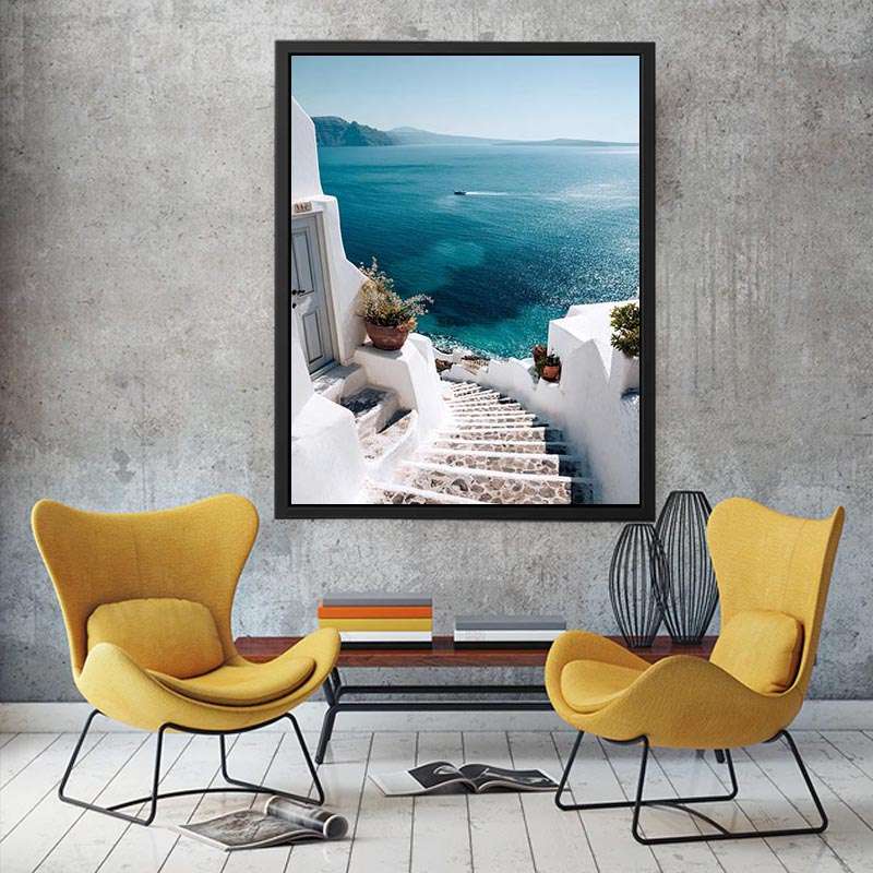 Santorini Staris to Beach Painting