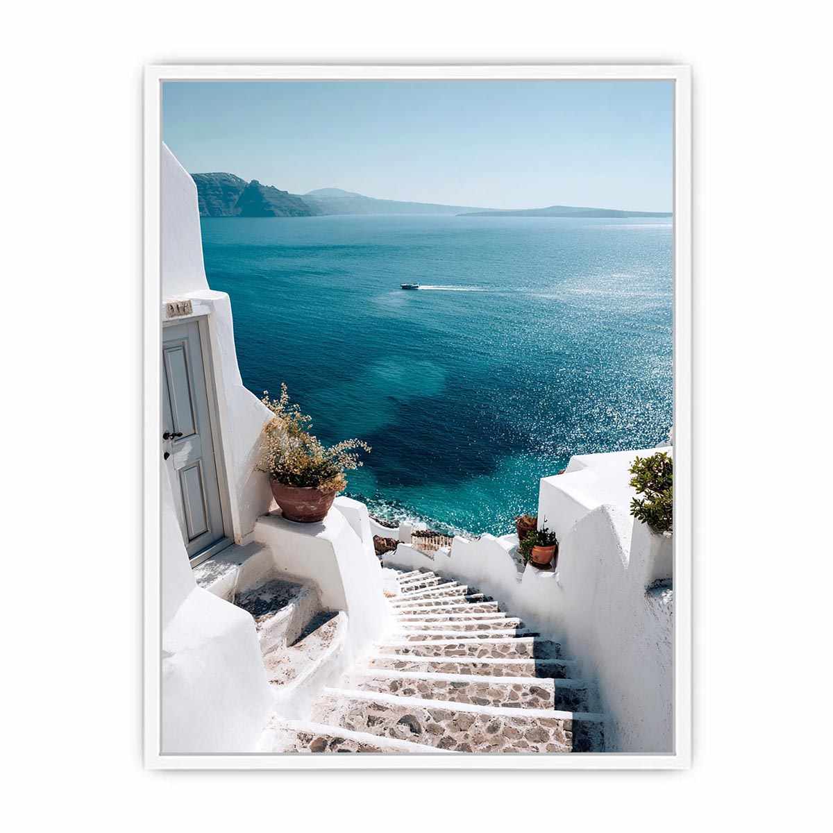 Santorini Staris to Beach Painting   canvas print