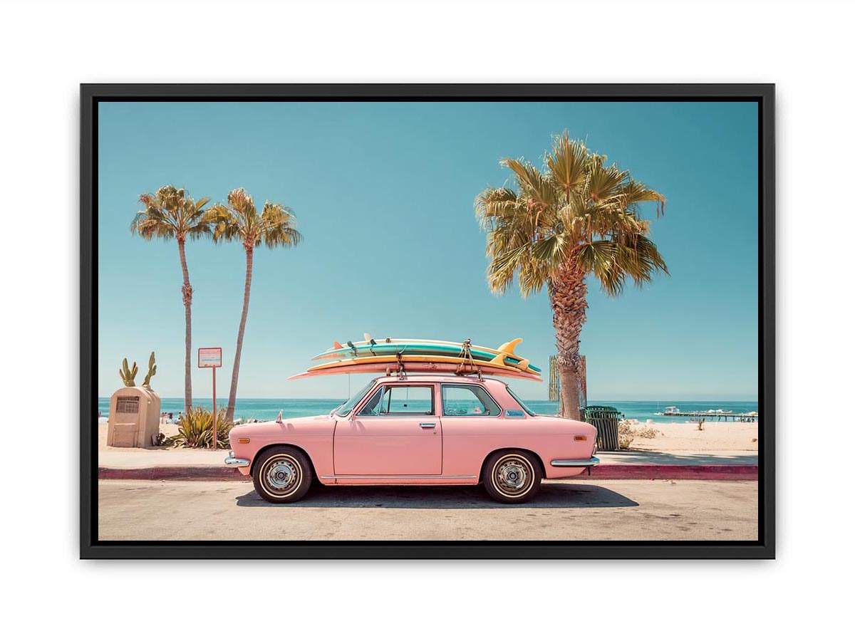 Surf car Plam tree beach  Painting