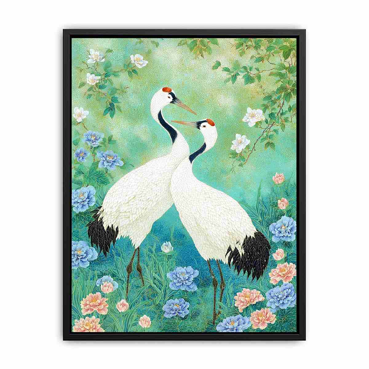 Cranes in Garden painting