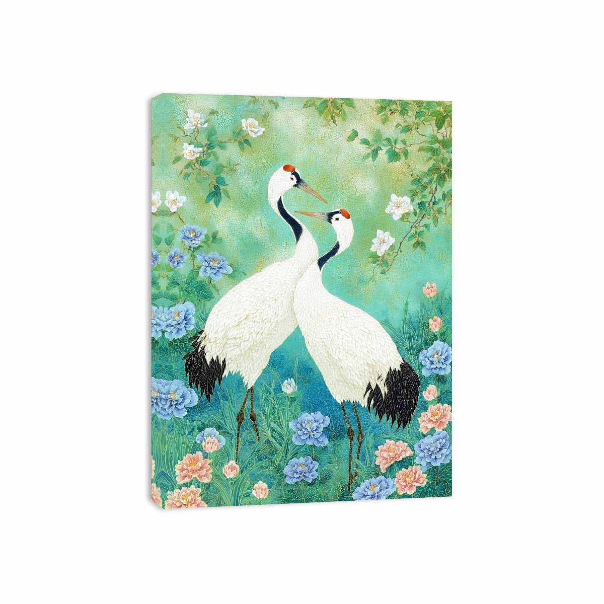 Cranes in Garden painting