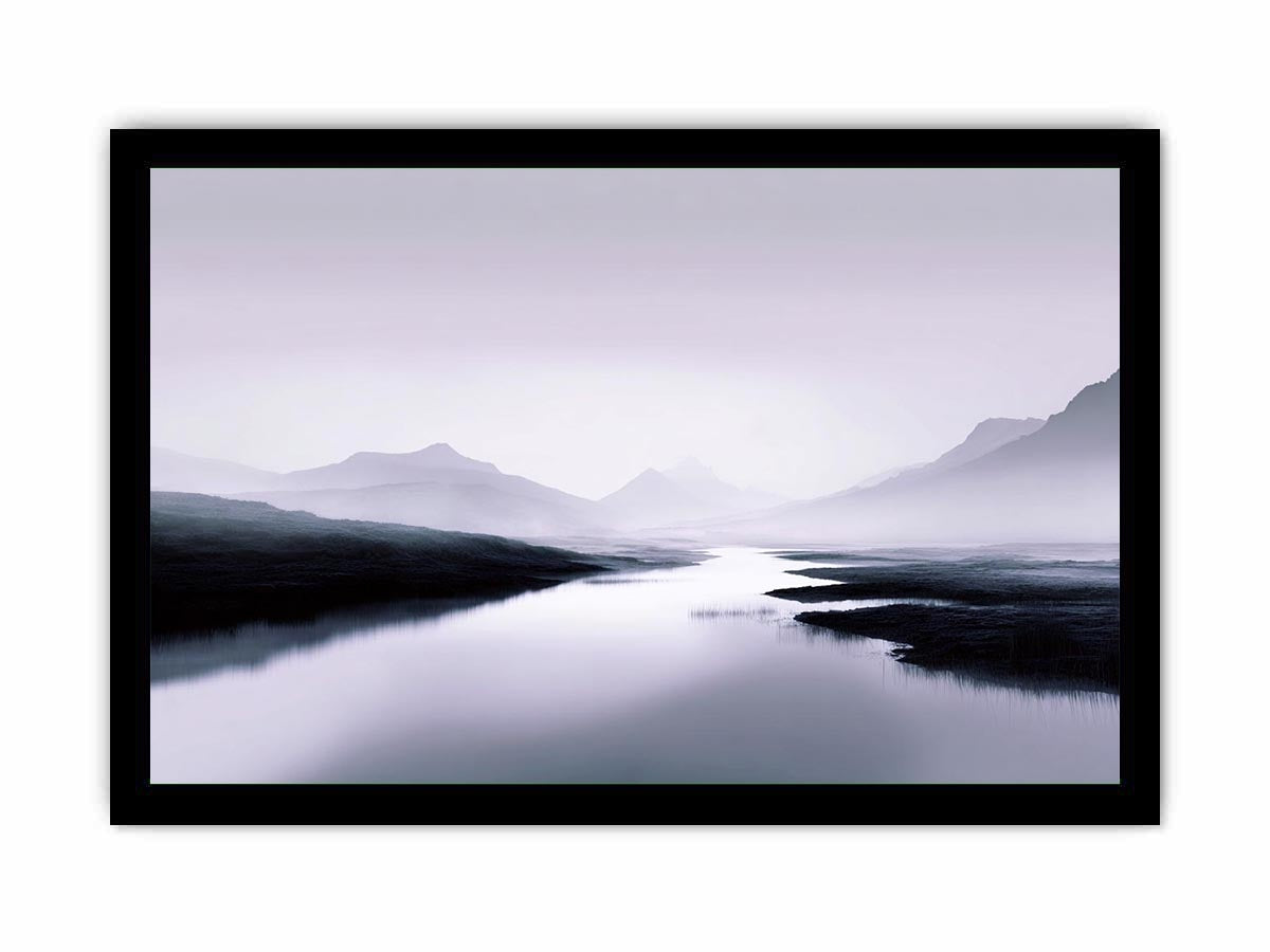 Misty River Abstract Beach Painting