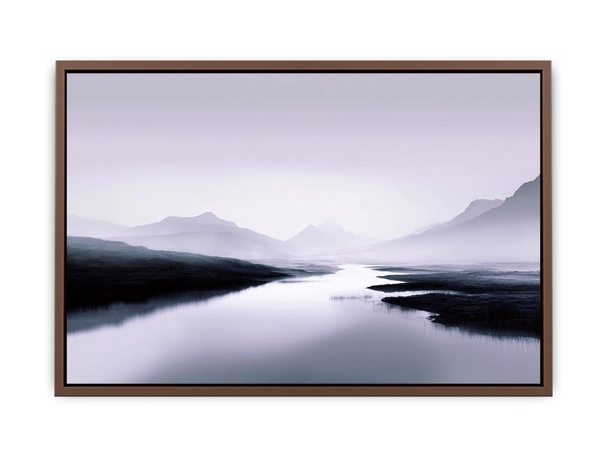 Misty River Abstract Beach Painting  Art Print