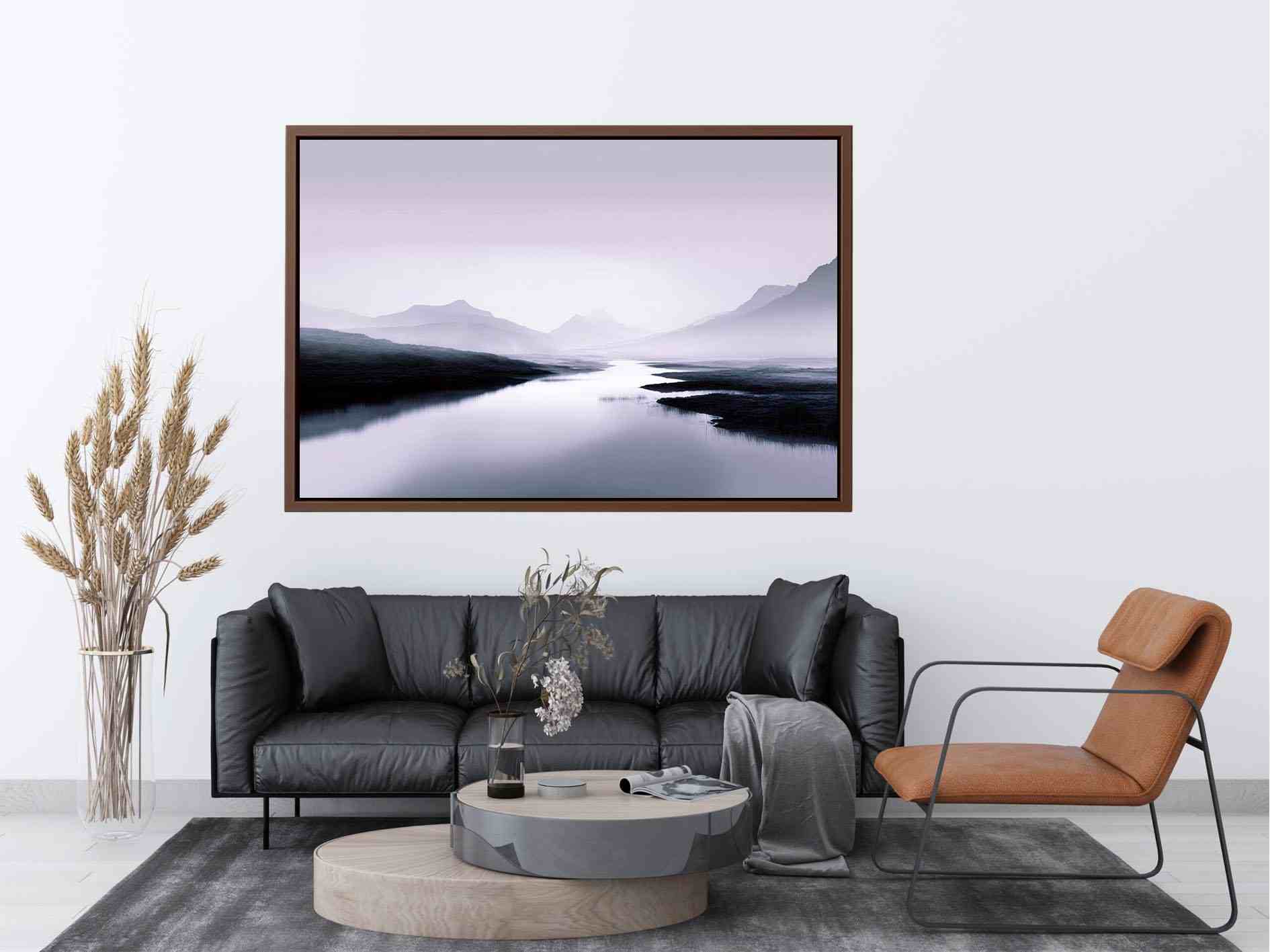 Misty River Abstract Beach Painting