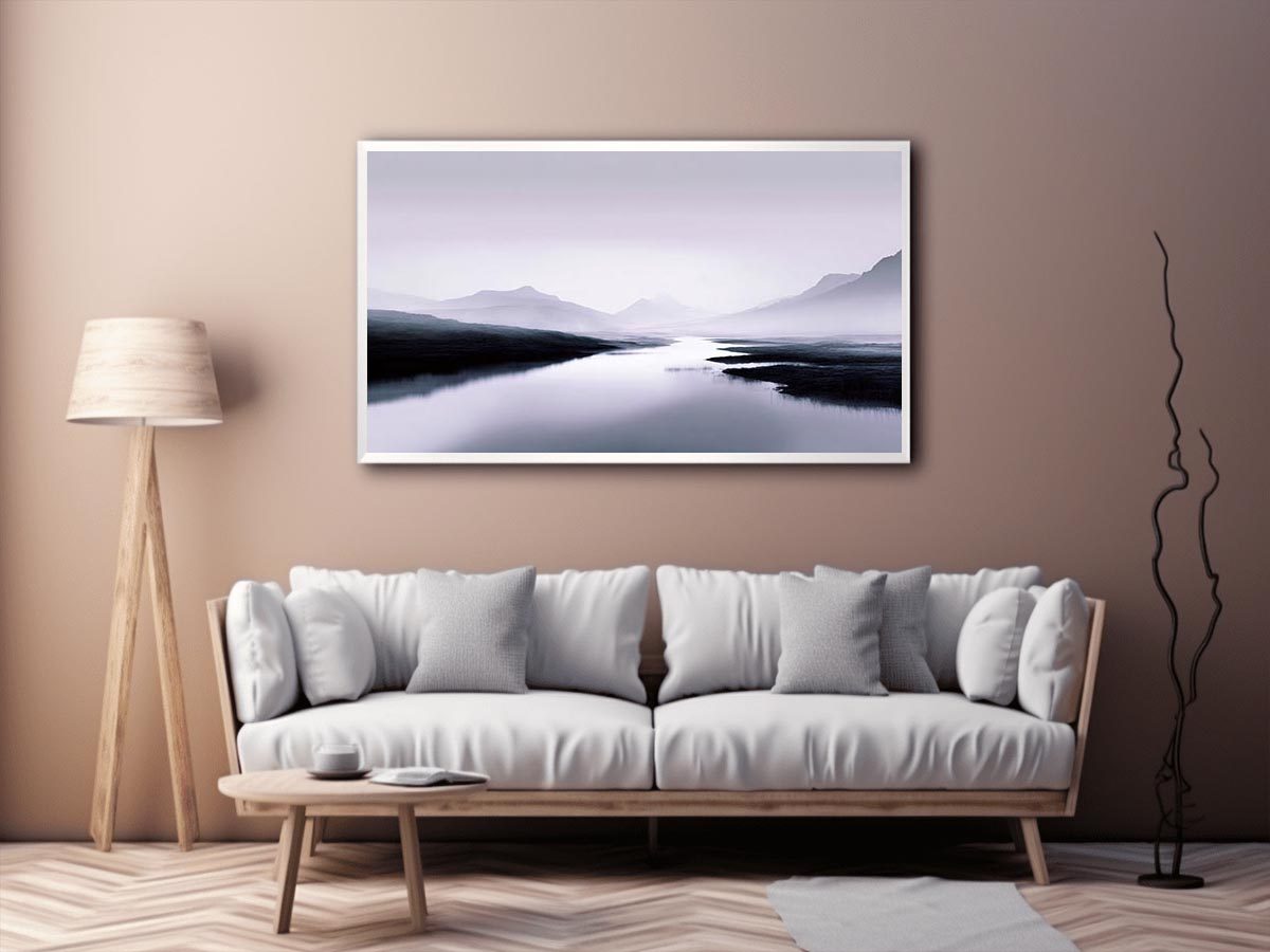 Misty River Abstract Beach Painting