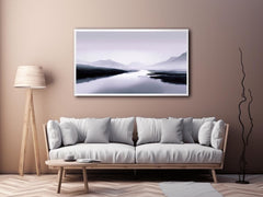 Misty River Abstract Beach Painting