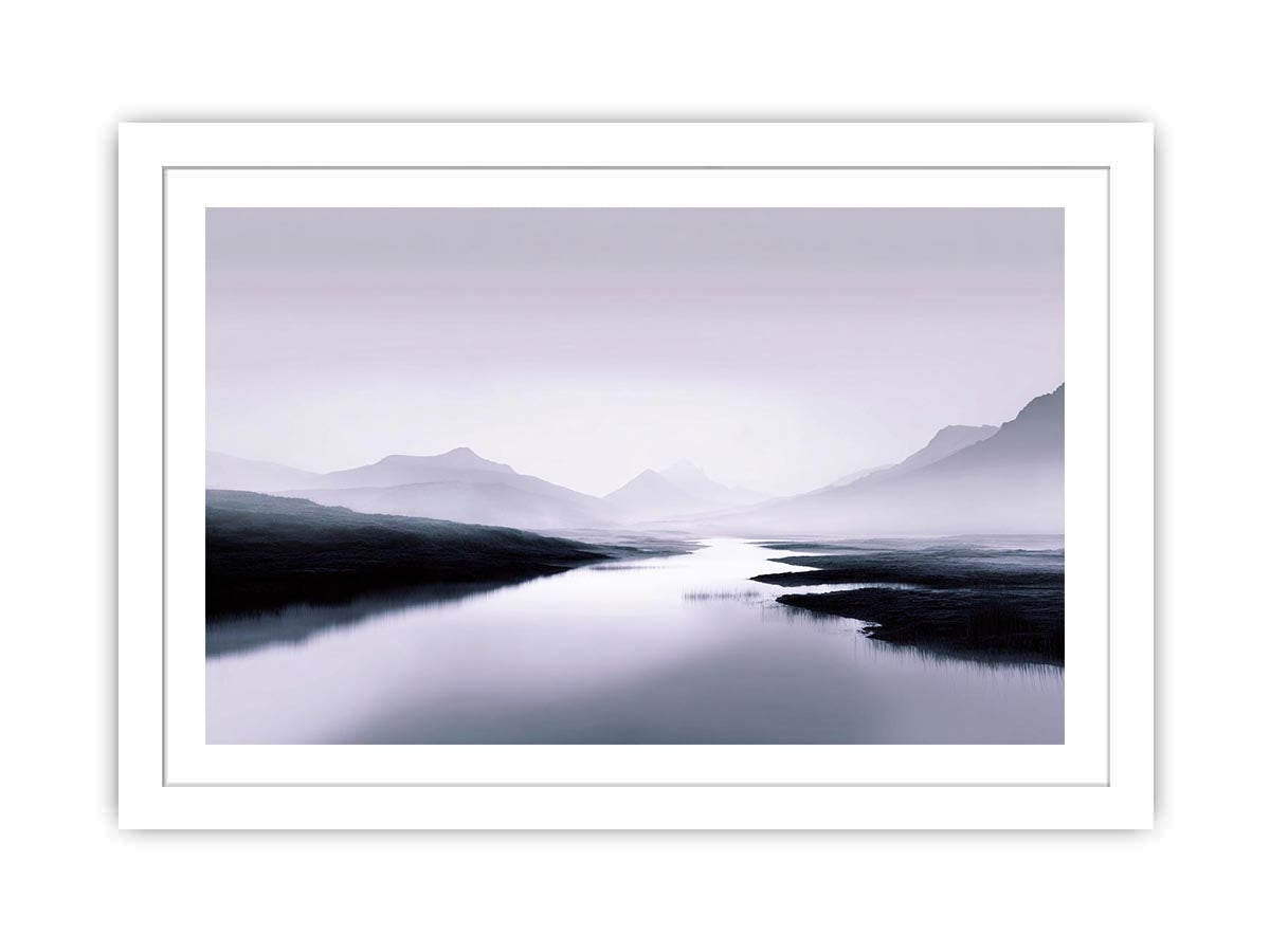 Misty River Abstract Beach Painting  Painting