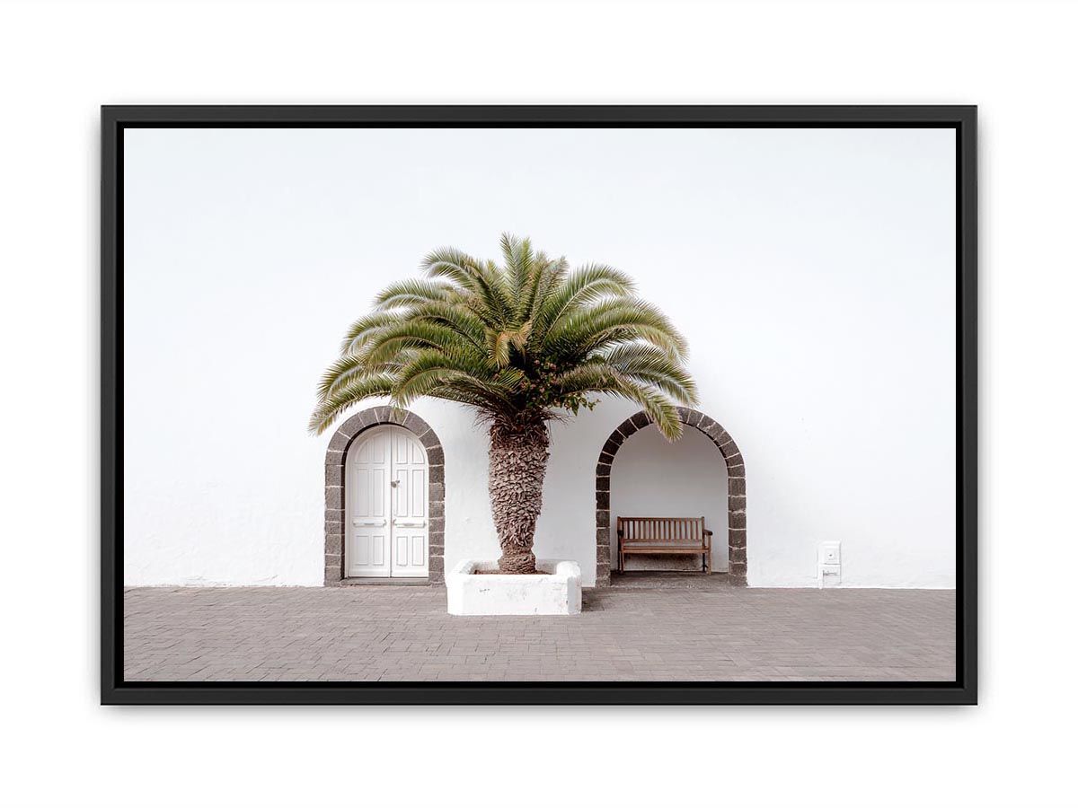 Beneath the Palm, Palm tree Door  canvas art print 