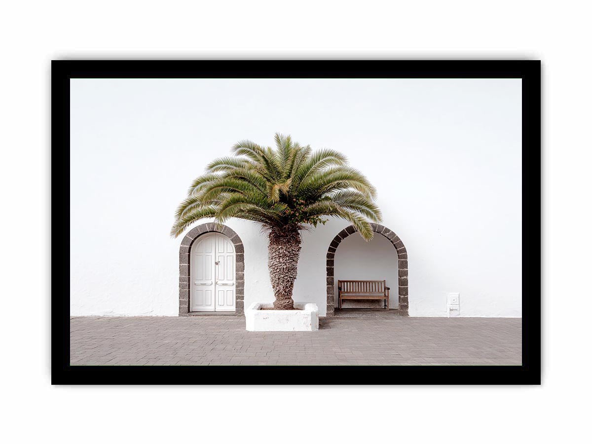 Beneath the Palm, Palm tree Door  canvas art print