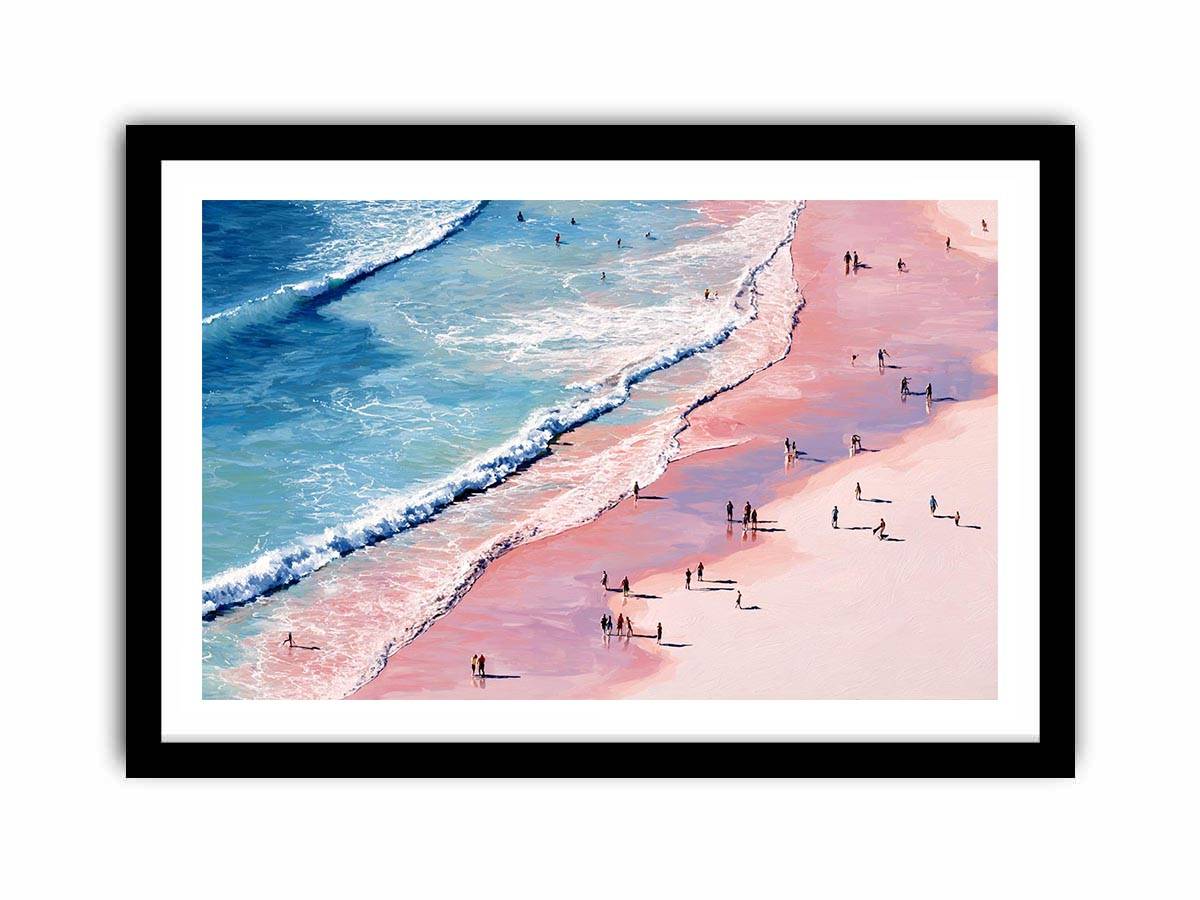 Whispers from Above paink beach Painting   Framed poster