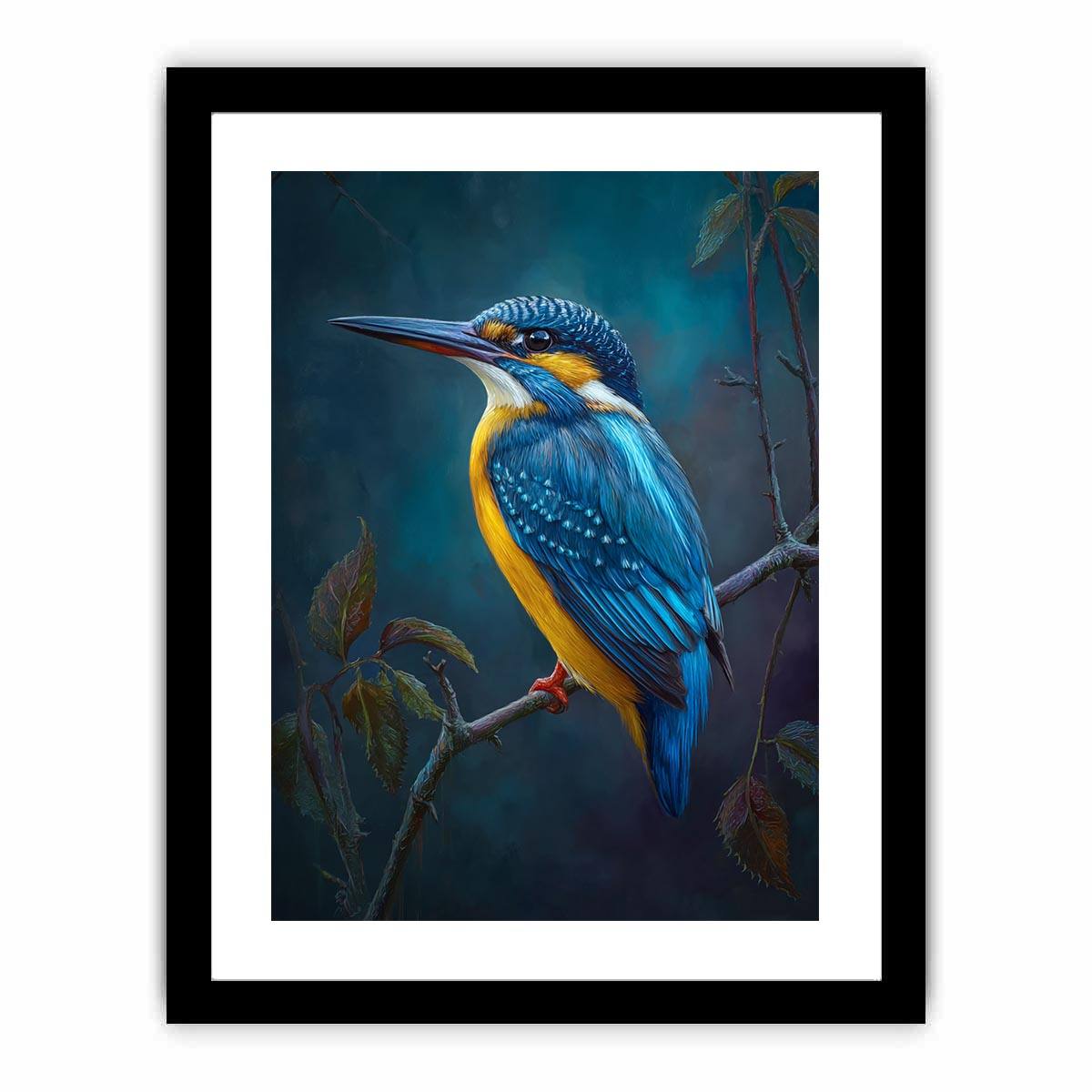 Kingfisher Bird painting   Framed poster