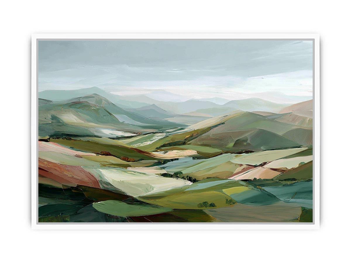 Fields of Quiet Earth Dot Painting   canvas print