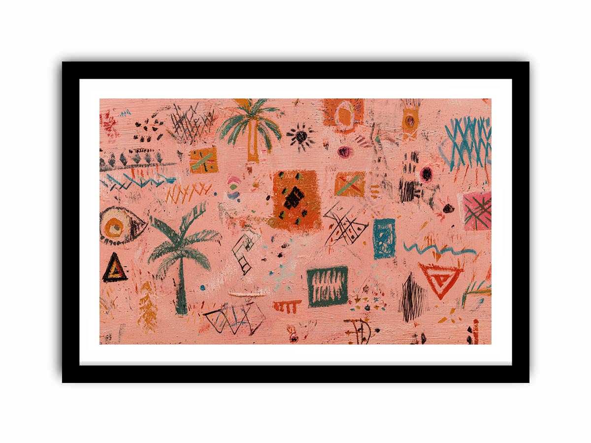 Dust of the Ancestors Dot Painting   Framed poster