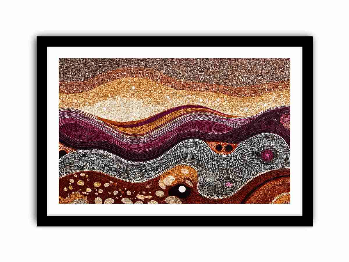 Traces of Infinity Dot Painting   Framed poster