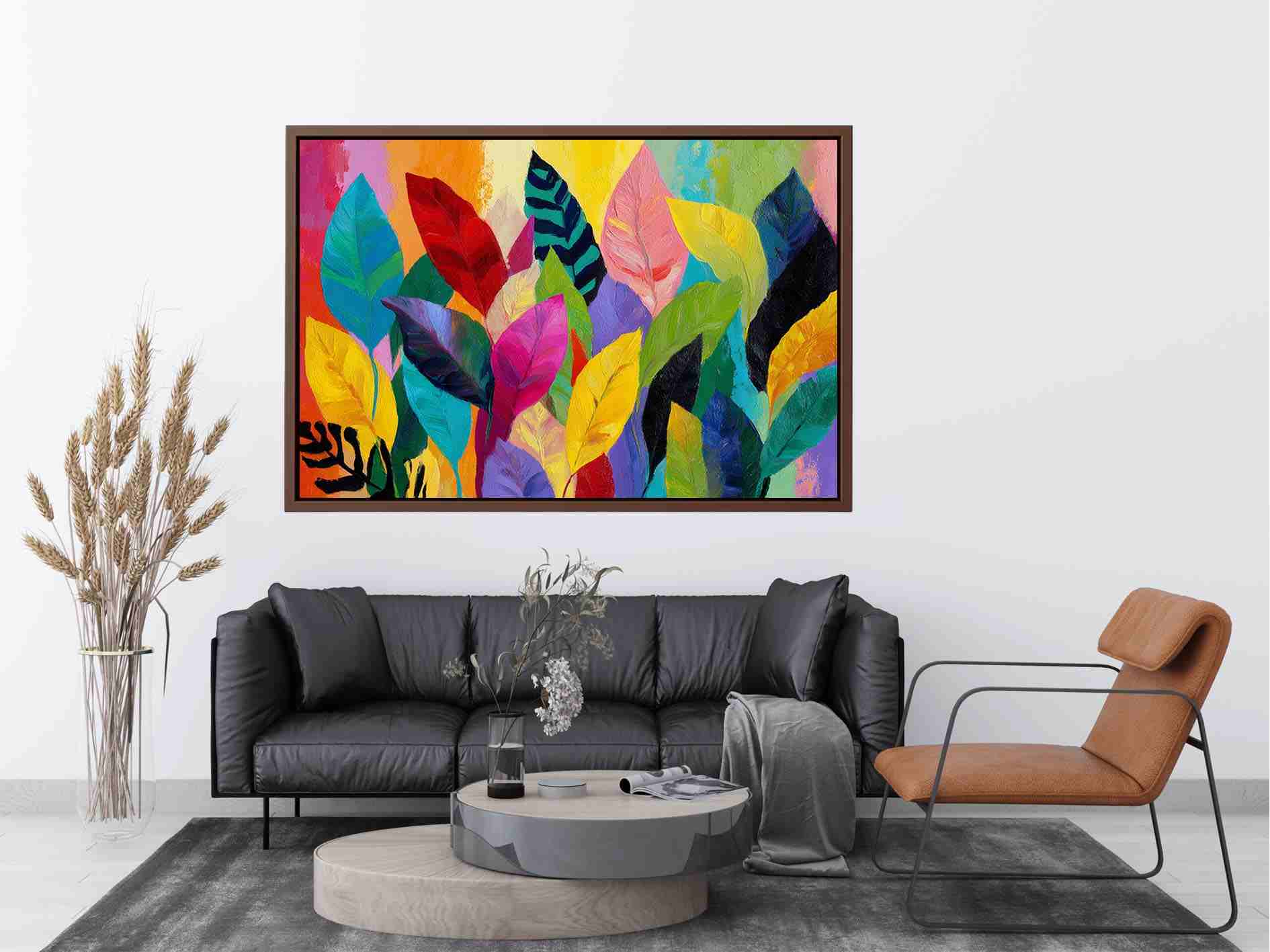 Abstract leaves Colorfull  Painting