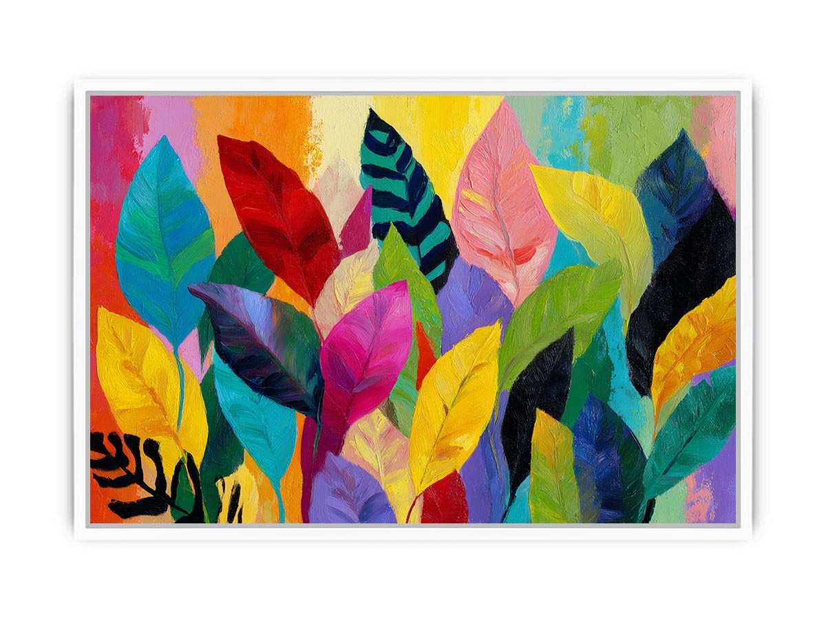 Abstract leaves Colorfull  Painting  canvas print