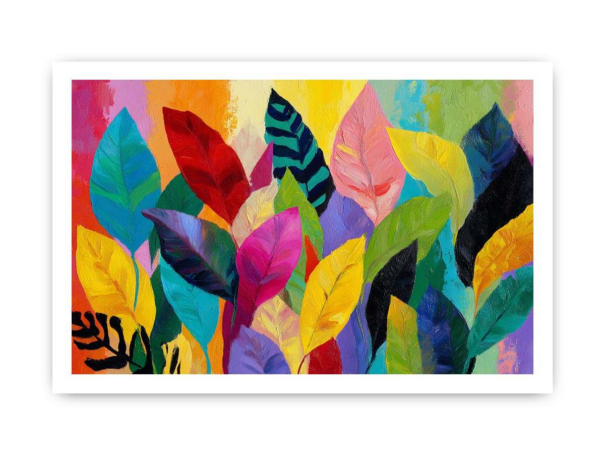 Abstract leaves Colorfull  Painting