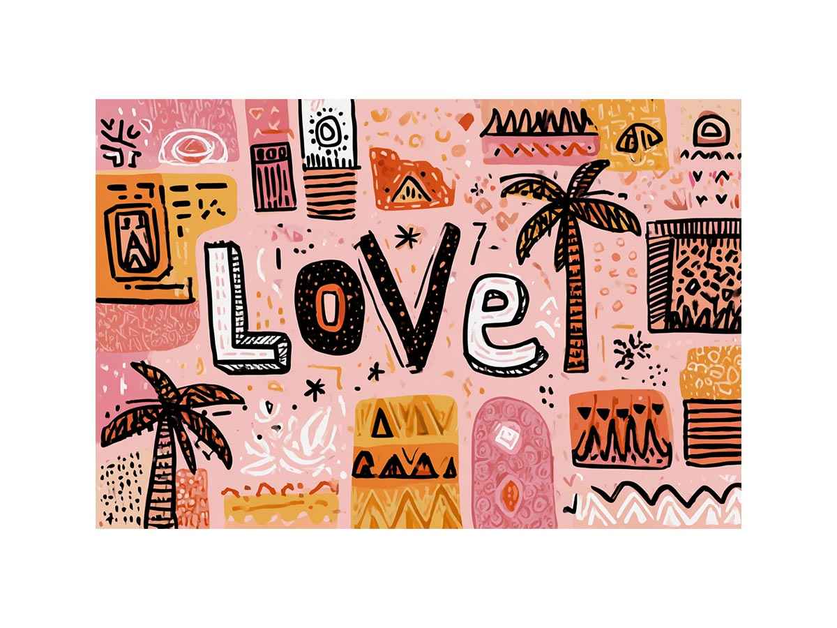 Palm Shadows, Heartbeats Love Painting 