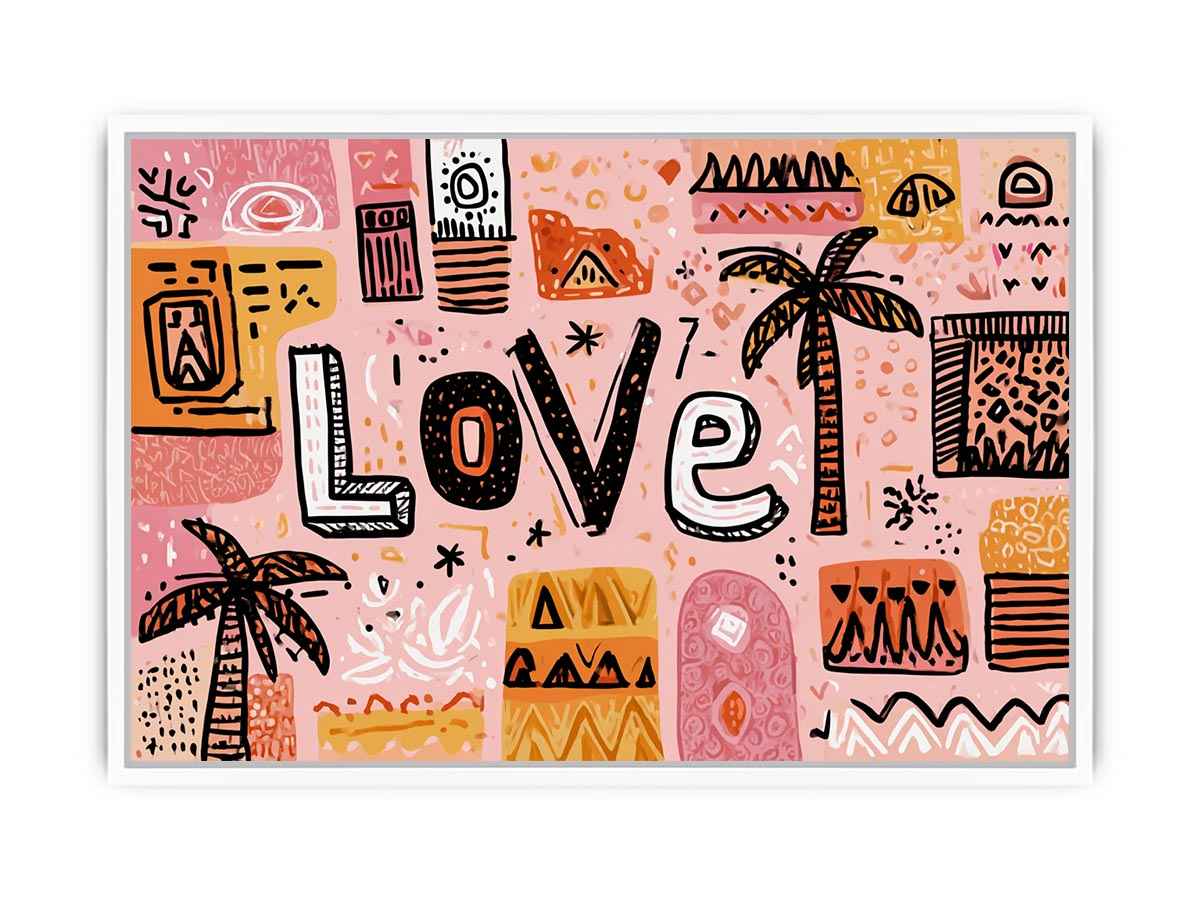 Palm Shadows, Heartbeats Love Painting   canvas print