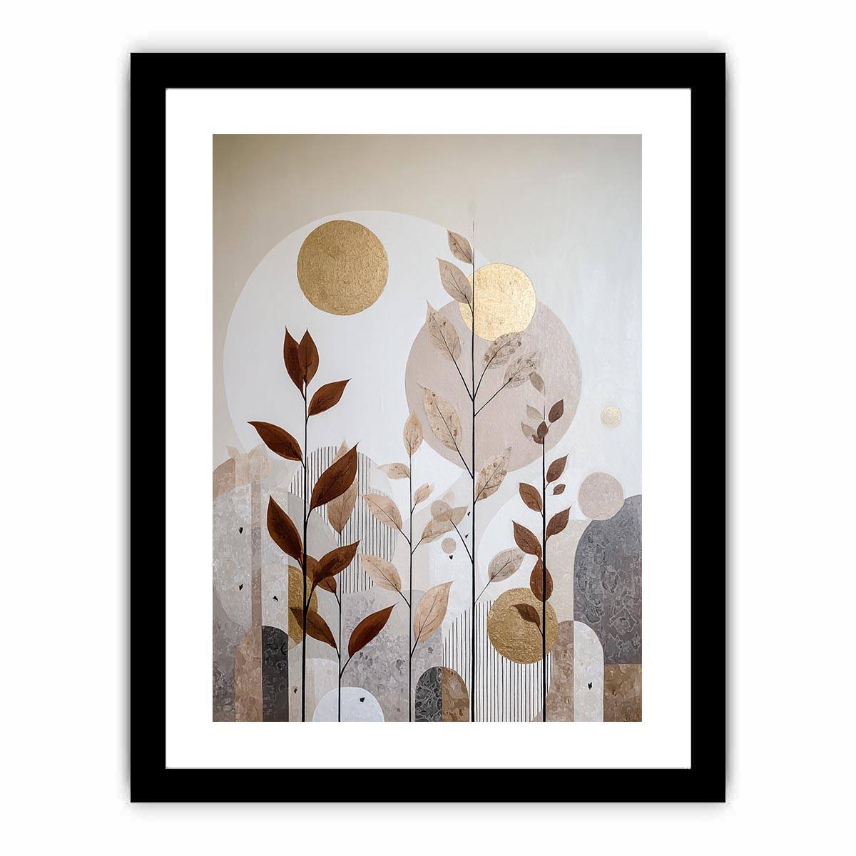 The Leaf Shines Botanical  Painting   Framed poster