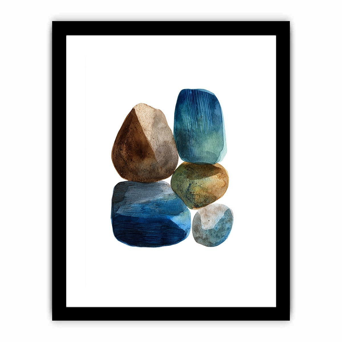 Memory of Stone Watercolor Gemoetirc art Painting  Framed poster