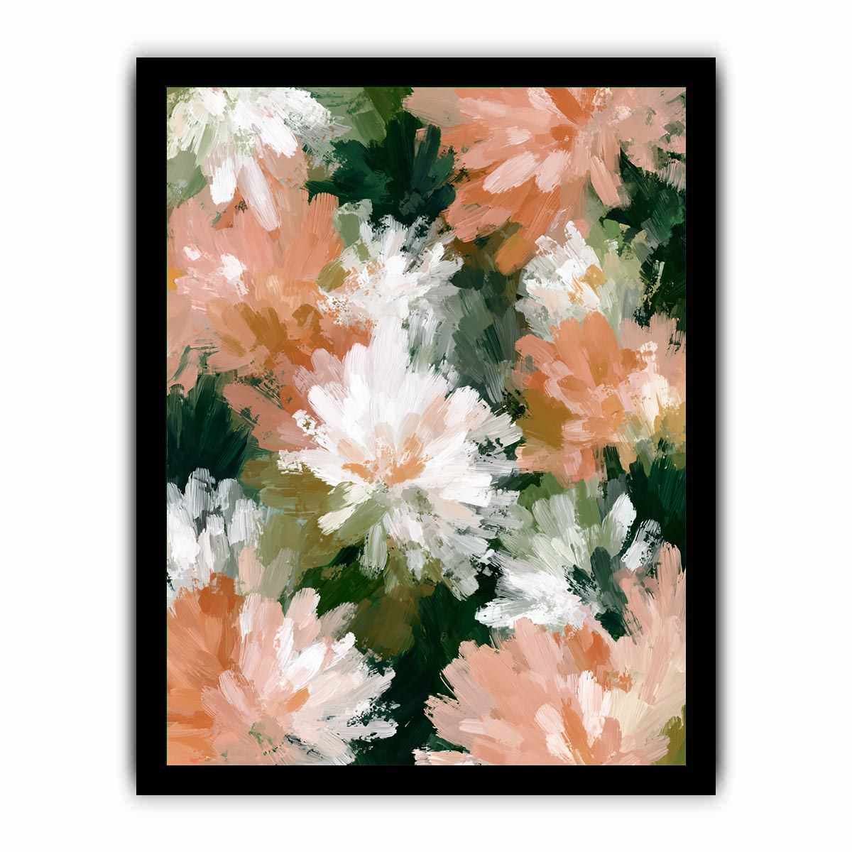 The Shape of Blooming Abstract Flowers Painting
