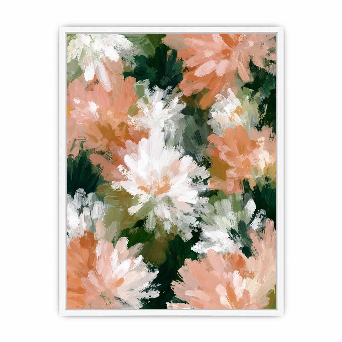 The Shape of Blooming Abstract Flowers Painting  canvas print