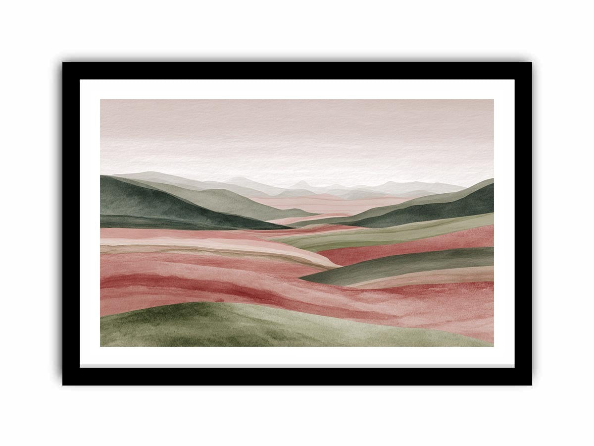 Pastel Sage Abstract  landscape Painting   Framed poster