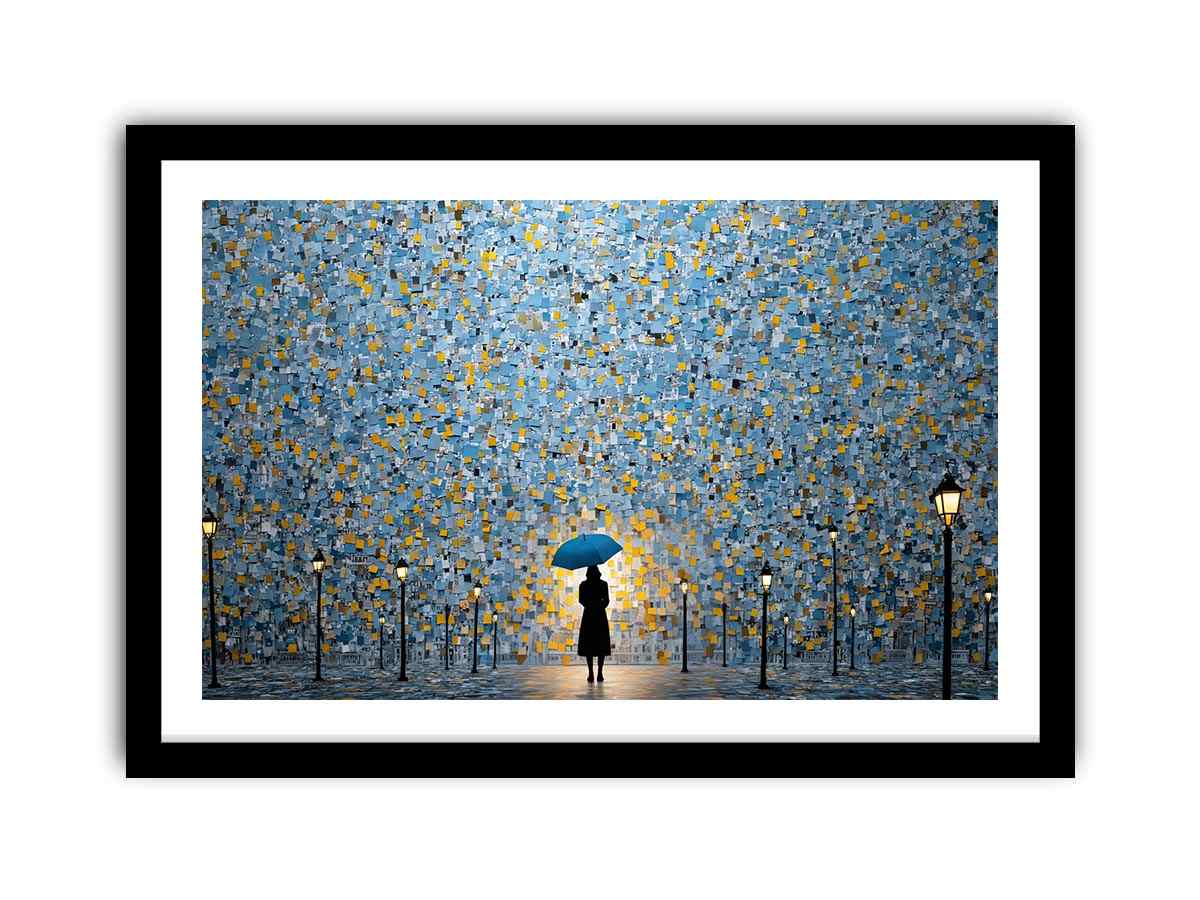 Abstract Rainwalk Painting   Framed poster