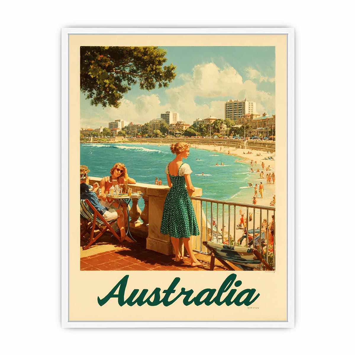 Love on the Golden Sands Australia Art Print  canvas print