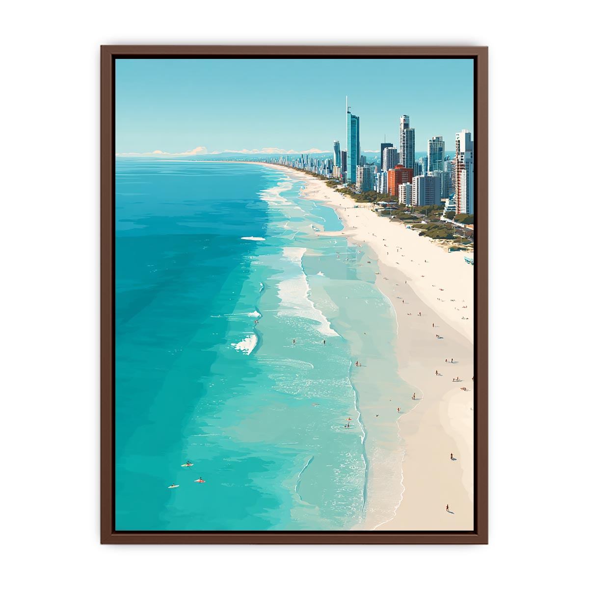 Gold Coast beach Australia  Painting  Art Print