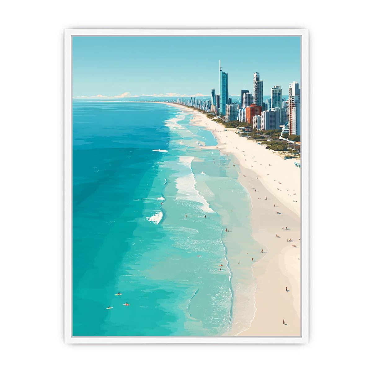 Gold Coast beach Australia  Painting   canvas print