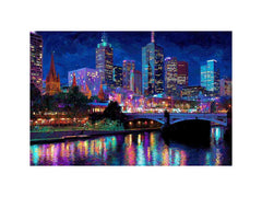 Melbourne  Night City Painting