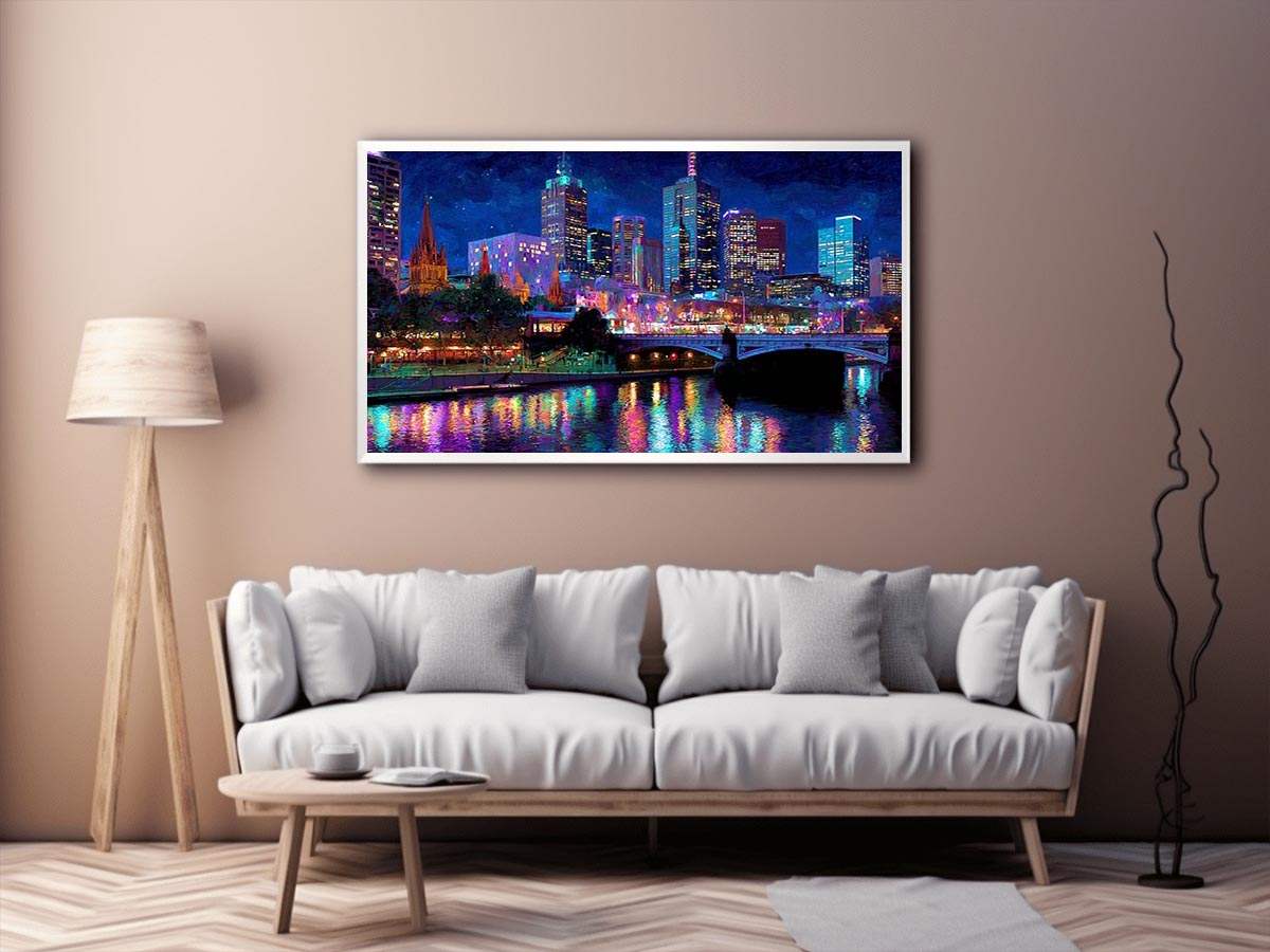 Melbourne  Night City Painting