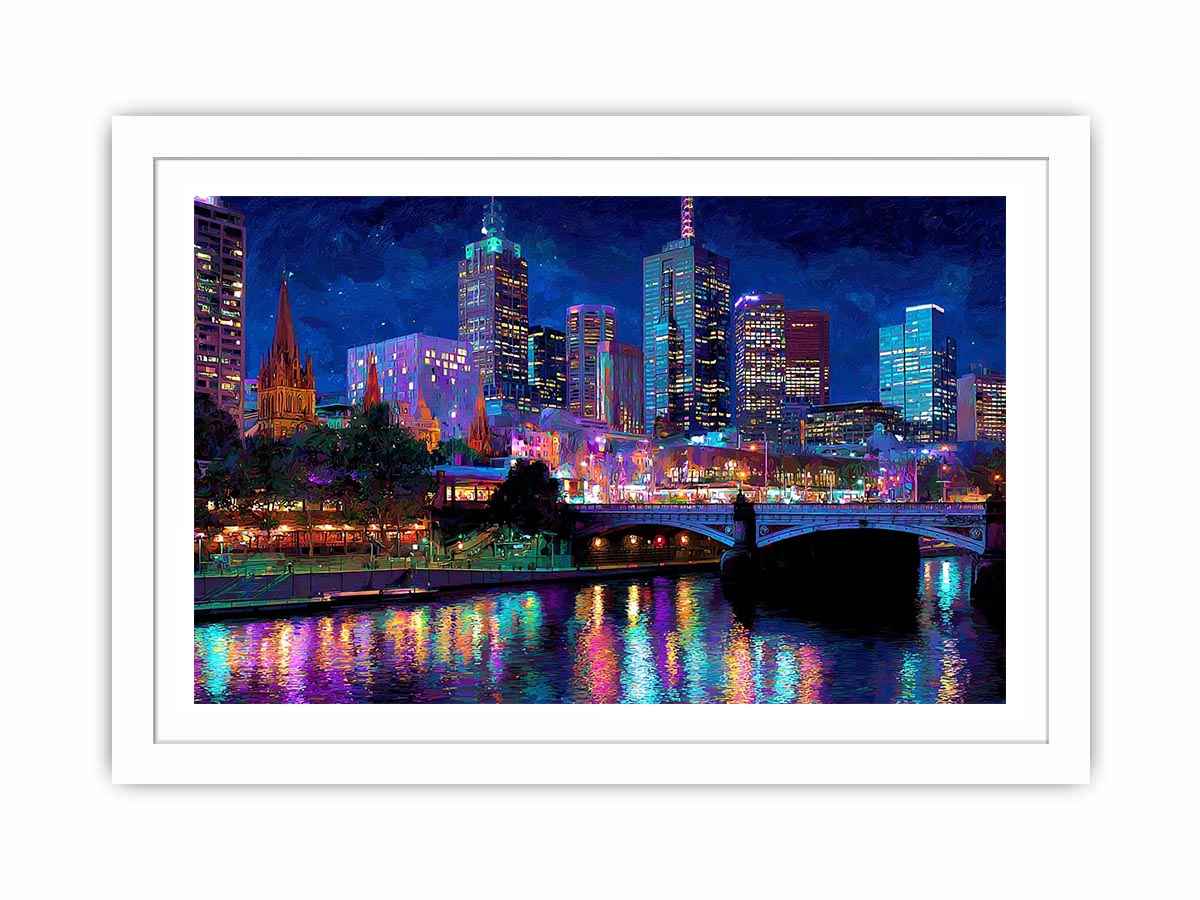 Melbourne  Night City Painting  Painting