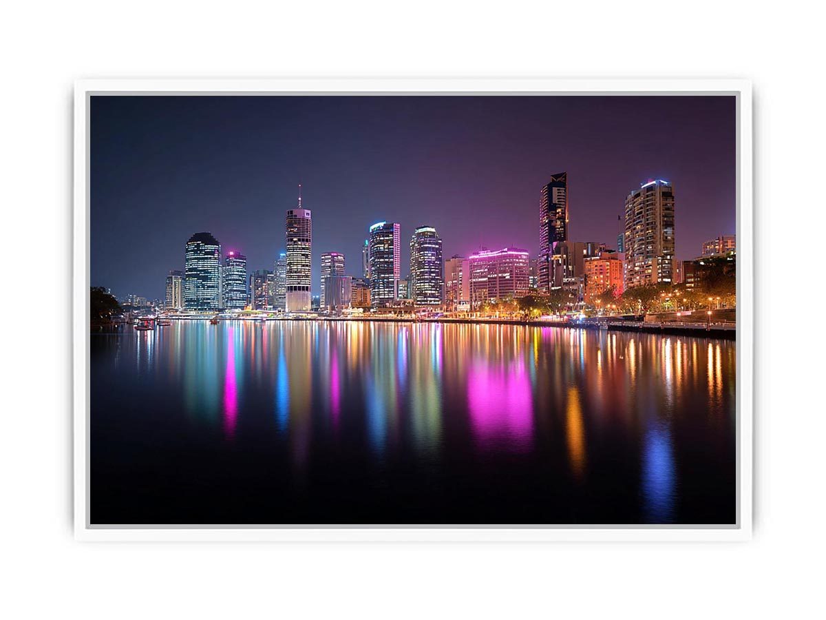 Brisbane  City Night  Painting   canvas print