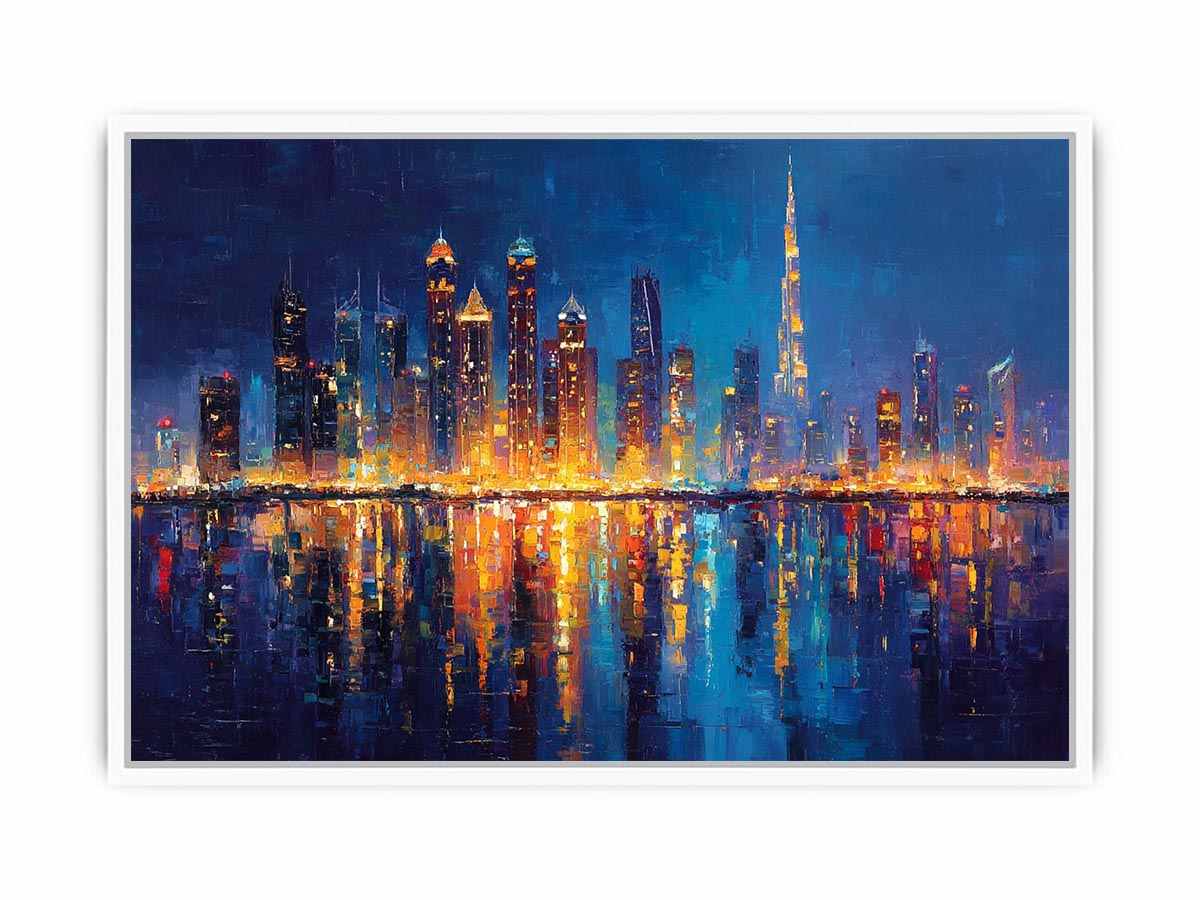 Dubai Skyline Cityscape  Painting  canvas print