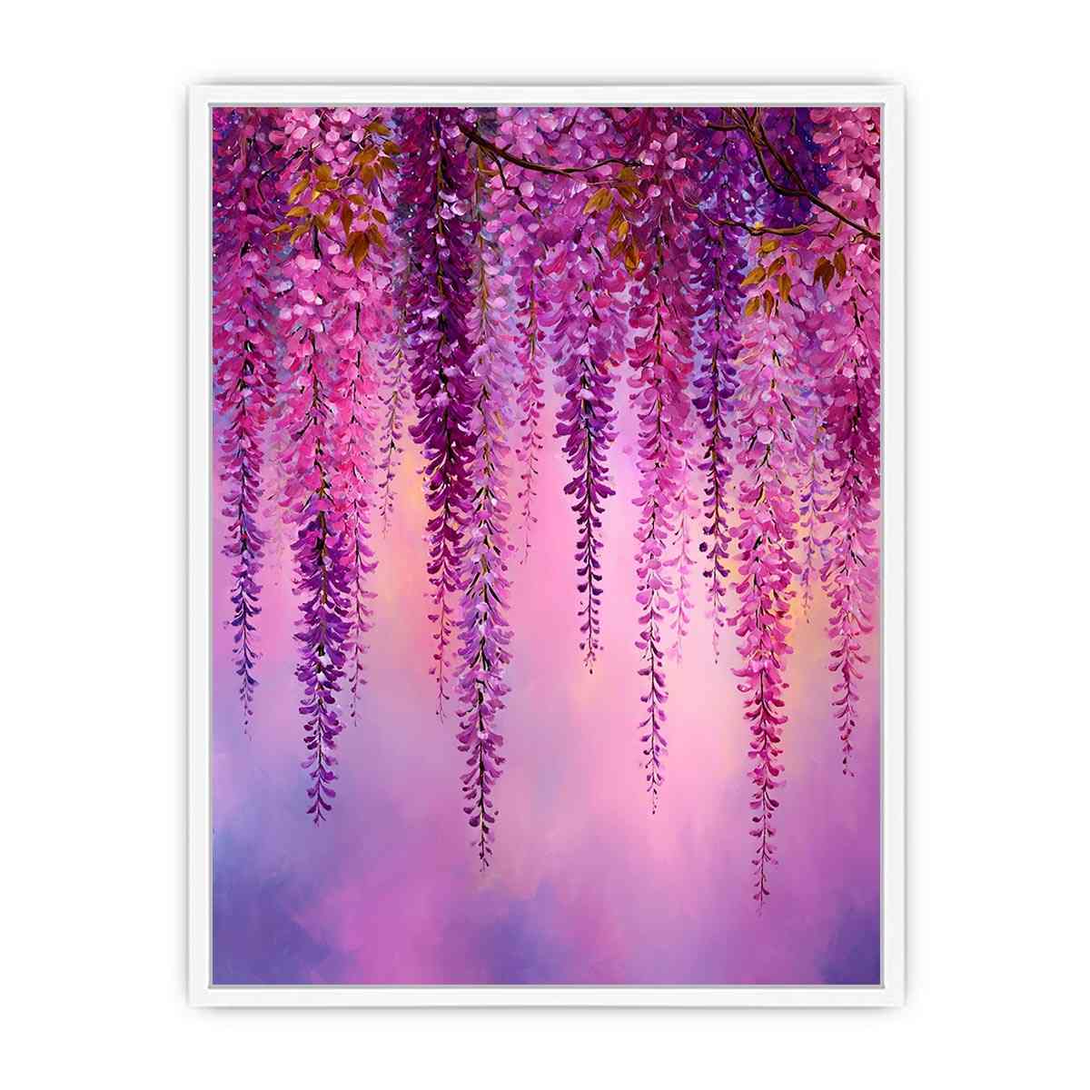Wisteria flowers Pink Painting   canvas print