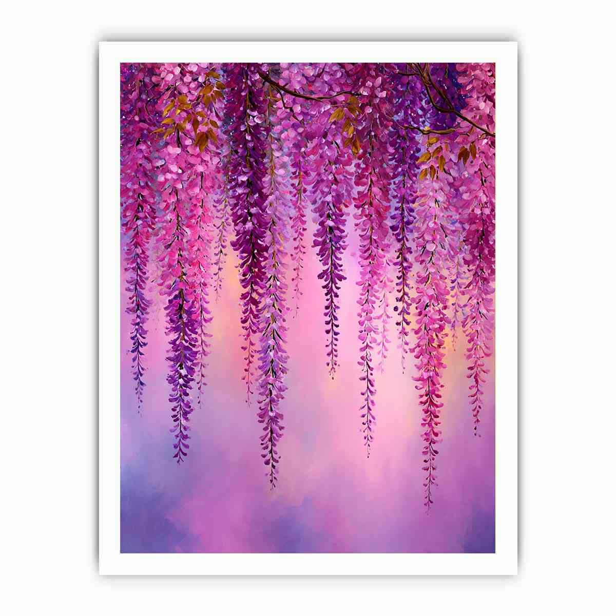 Wisteria flowers Pink Painting