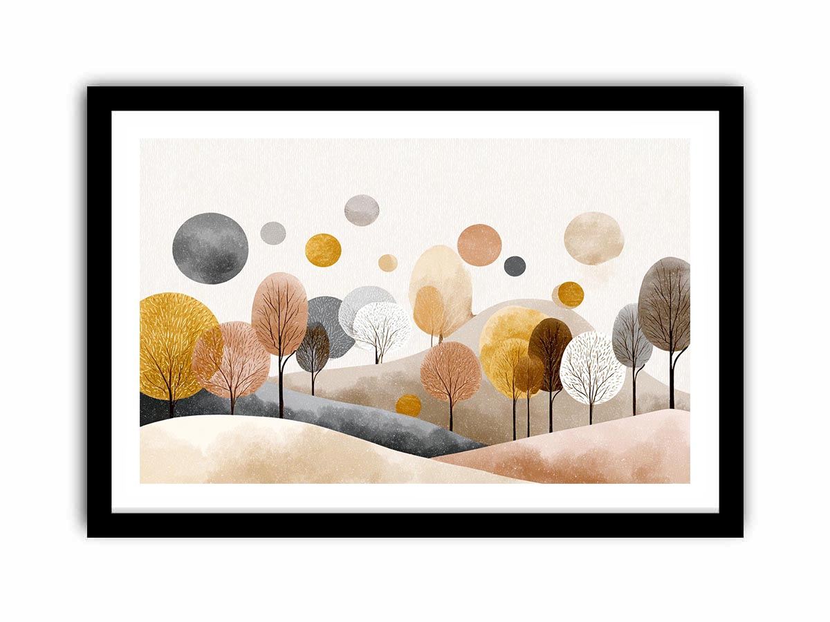 Minimalist Hormony  Abstract landscape Painting   Framed poster