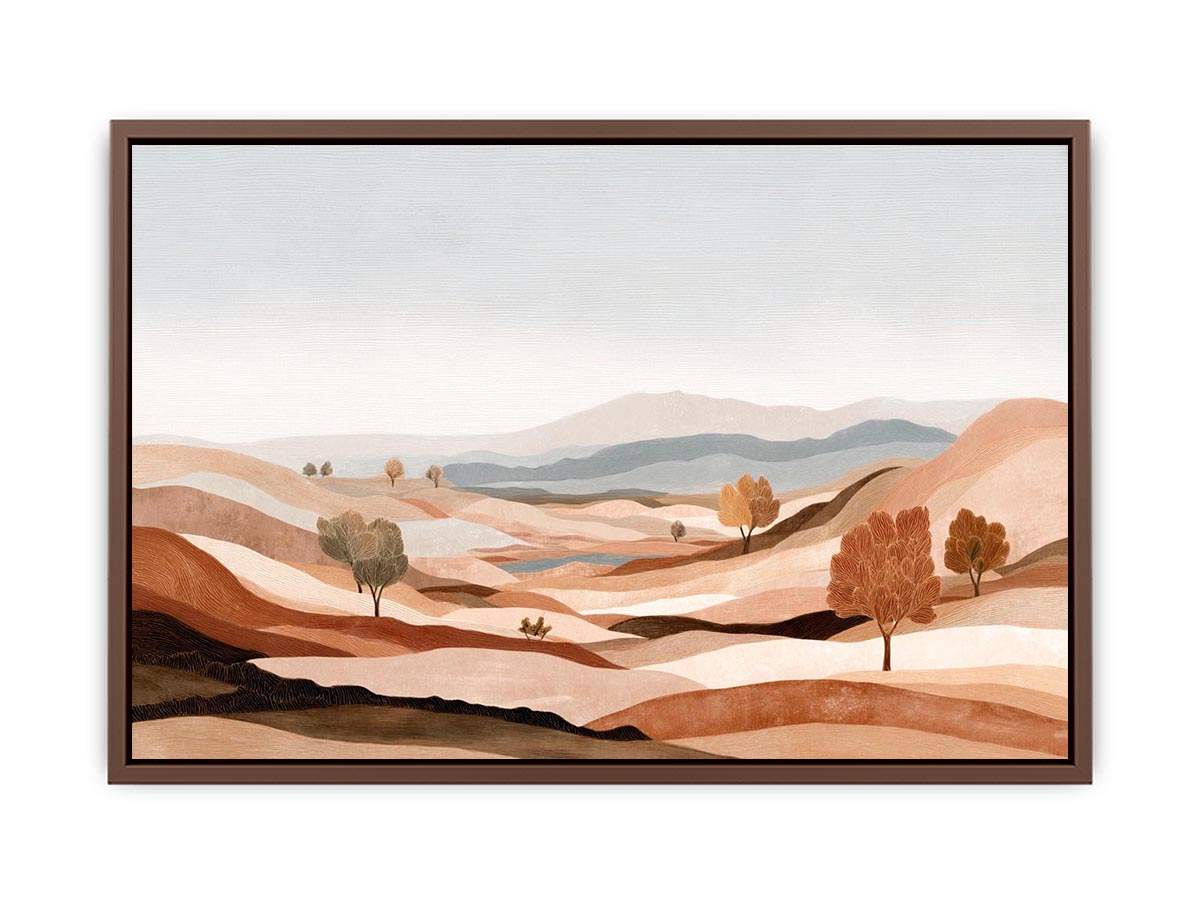 Gentle Dunes Abstract Desert landscape Painting  Art Print