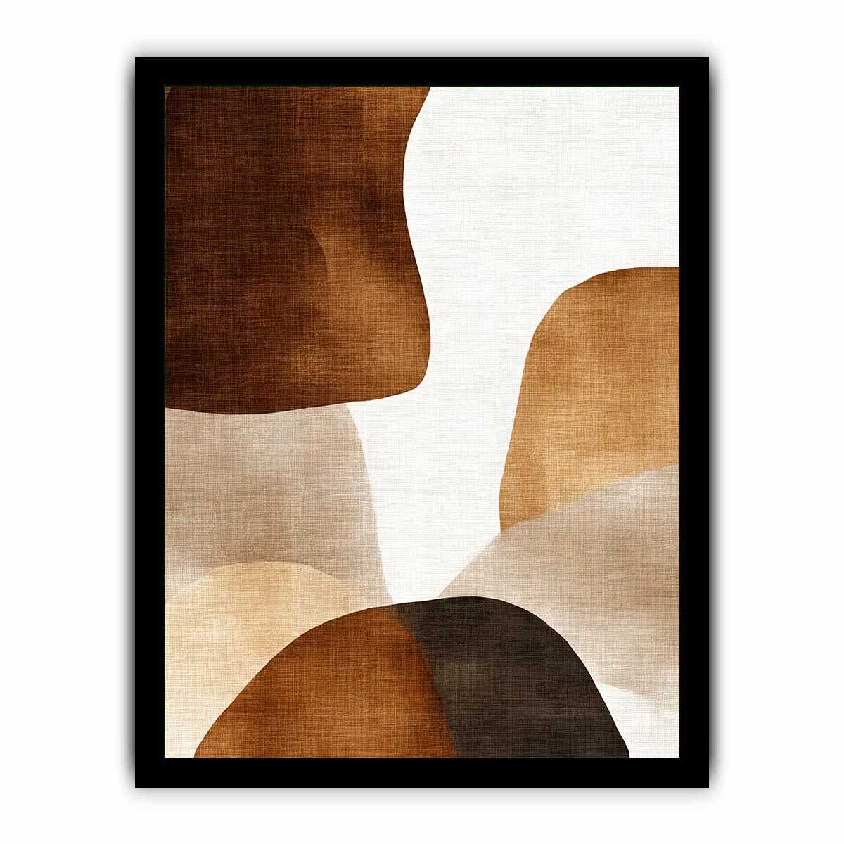 Serene Symmetry Beige Abstract Art Painting
