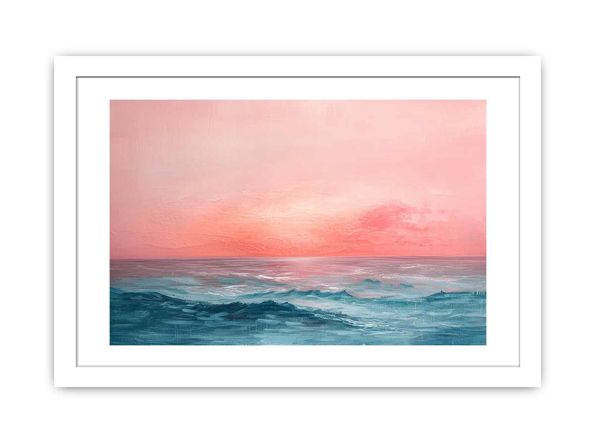 Pink Beach Ocean Art Print
