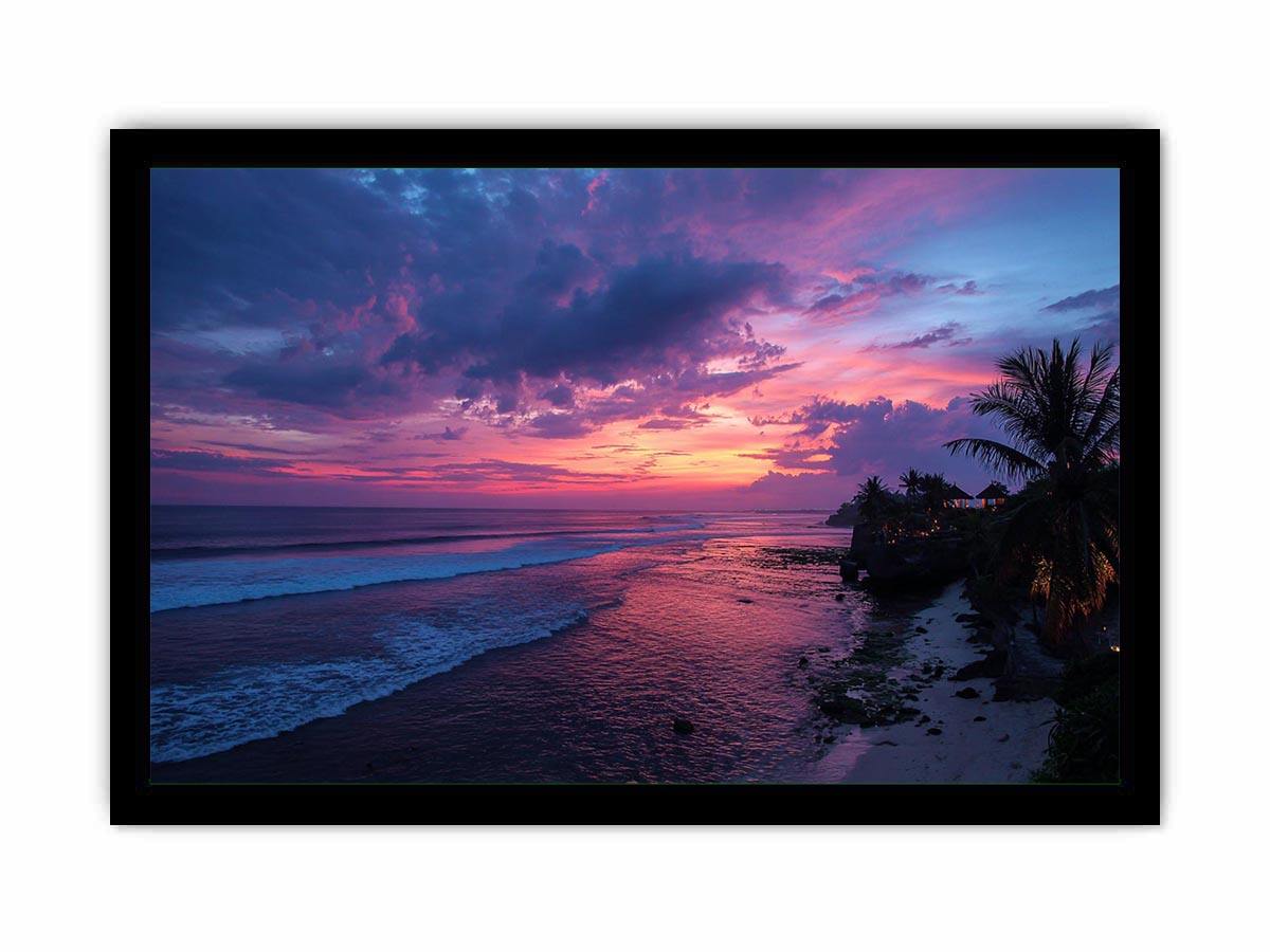 Bali Sunset Canvas Art Painting   Framed poster