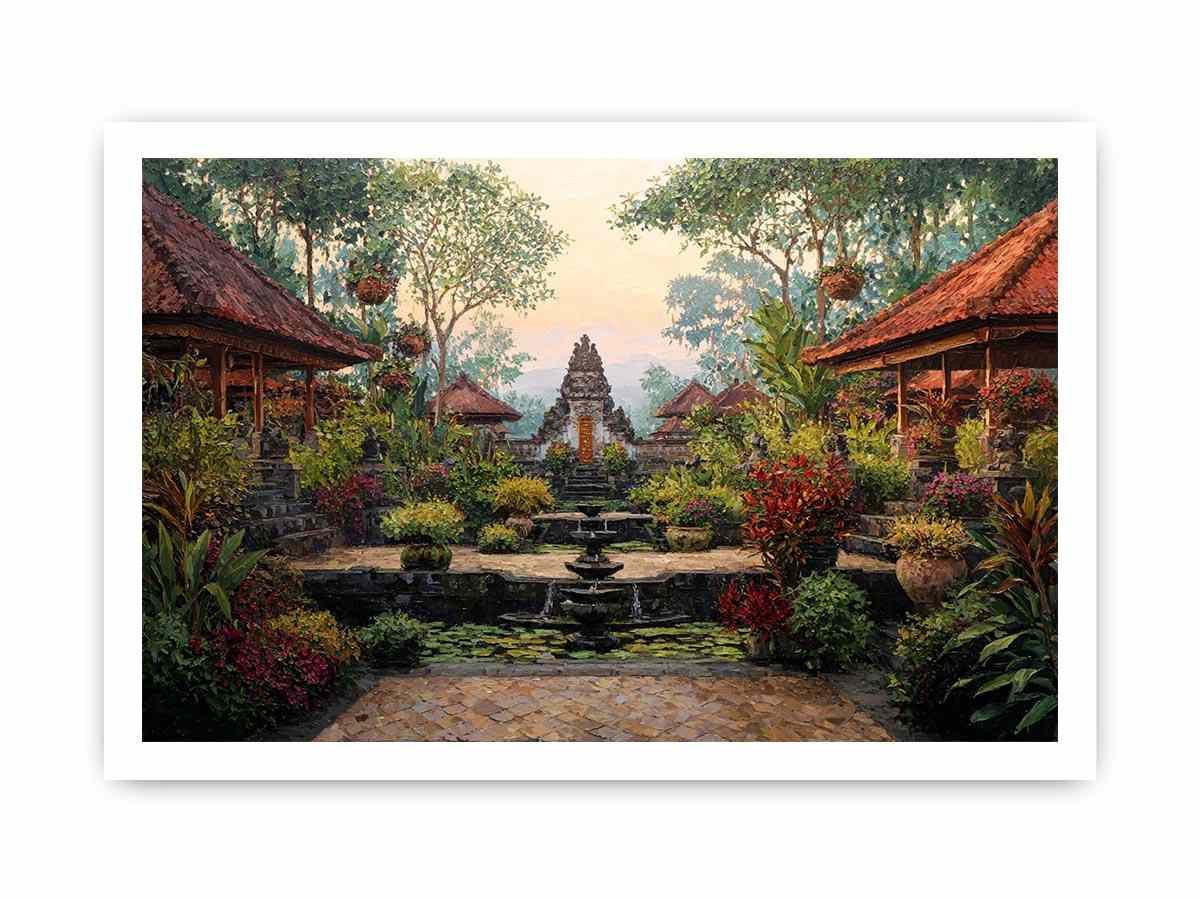 Bali Garden Canvas Art Painting  Painting
