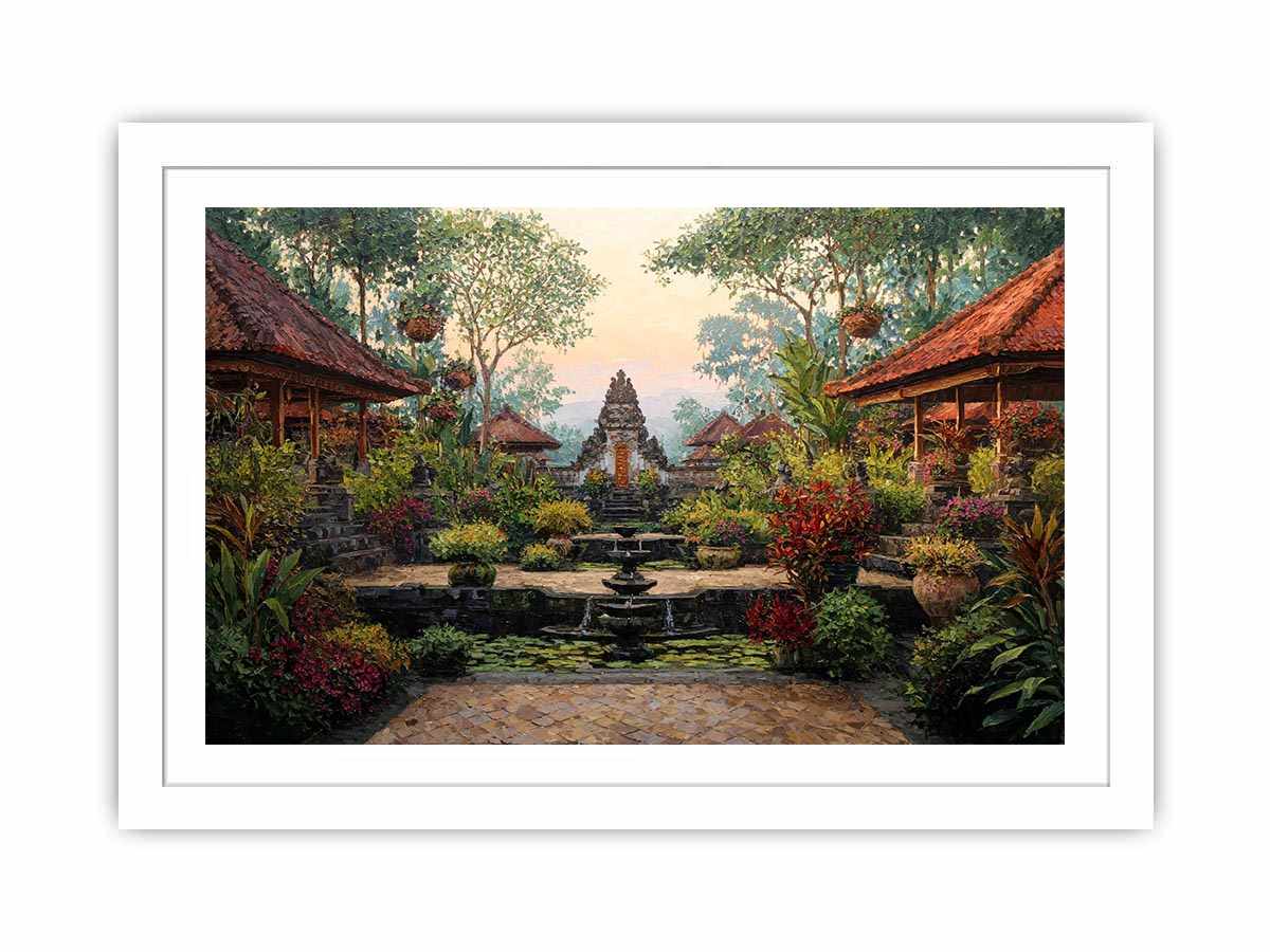 Bali Garden Canvas Art Painting  Art Print