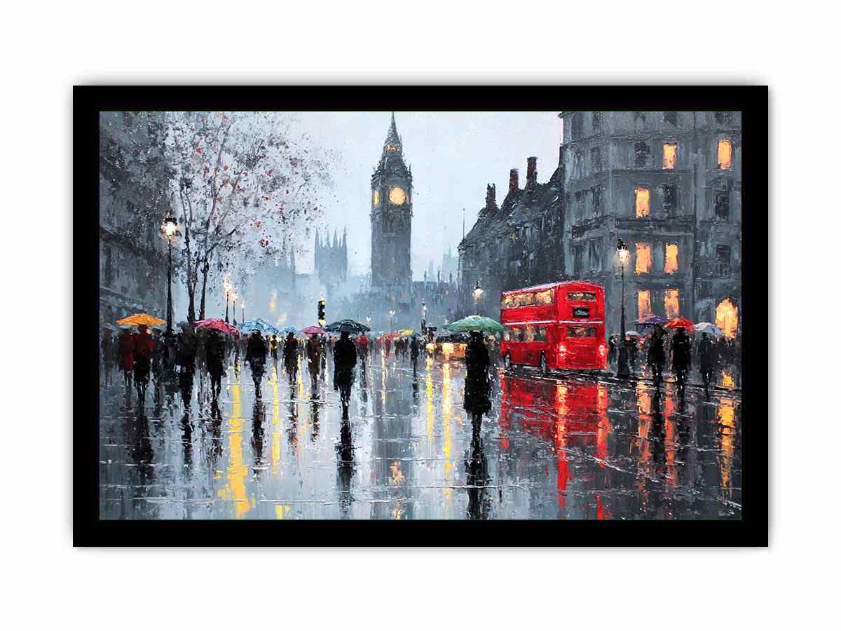 Big Ben London Canvas Art Painting   Framed poster